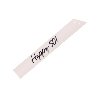 Happy 50 år Bursdag Kremhvit og Svart