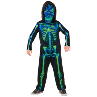 Glow In The Dark Skjelett Barnekostyme Grønn