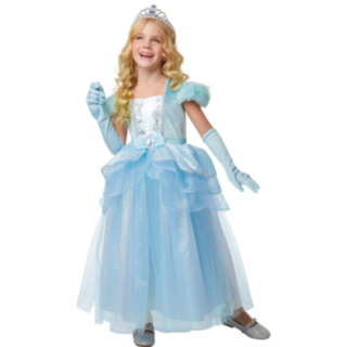Blå Prinsesse Deluxe Barnekostyme