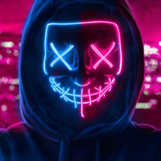 Purge LED Maske Blå og Rosa
