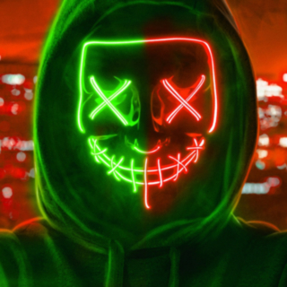 Purge LED Maske Lyseblå og Rød