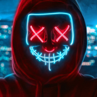 Purge LED Maske Lyseblå og Rød