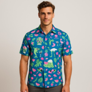 Cartoon Tiki Hawaiiskjorte