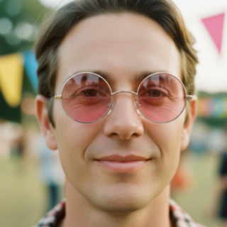 Runde Lennon Briller Lyserosa