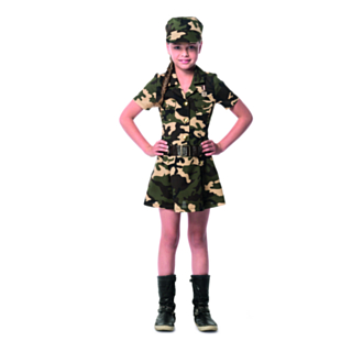 Militærjente Barnekostyme