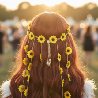 Hippie Solsikke Hårblomster Gul