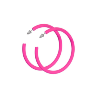 Hoops Øreringer Neonrosa