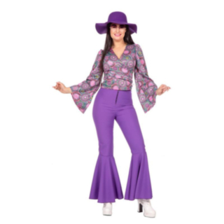 Hippie Flowerpower Bluse Kostyme Lilla