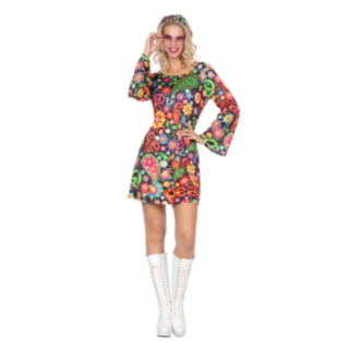 Hippie Peace Kjole Kostyme