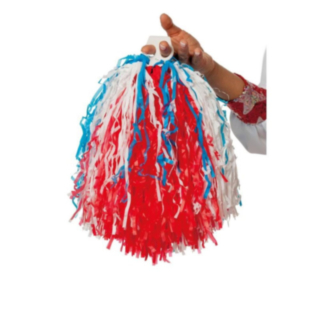 Cheerleader Pompom Rød Hvit og Blå