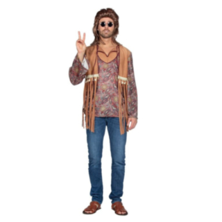 Hippie Paisley Skjorte Kostyme Brun