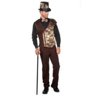 Steampunk Vest Kostyme Brun