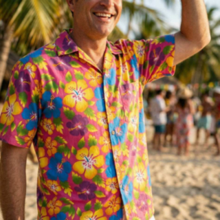 Hawaiiskjorte Rosa