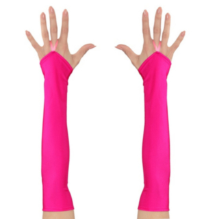 Neon Sateng Hansker Rosa