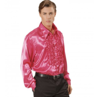 Satengskjorte Rosa