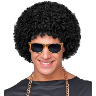 70-talls Afro Parykk Svart