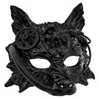 Steampunk Ulv Maske Svart