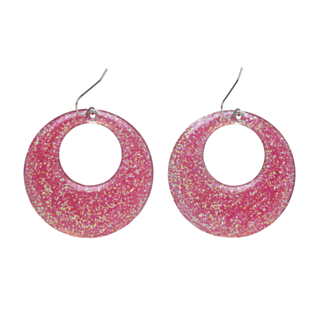 60-talls Glitter Øreringer Rosa