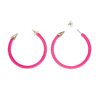 80-talls Hoops Øreringer Neonrosa