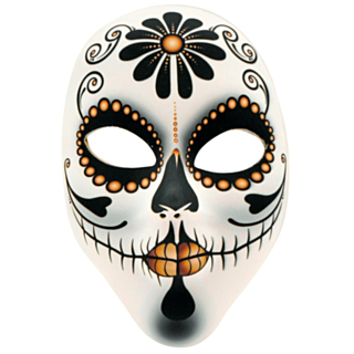 Dia de los Muertos Maske Svart og Oransje