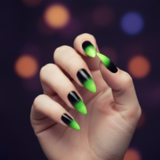 Neon Negler Grønn og Svart
