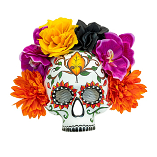 Blomster Sugar Skull Maske