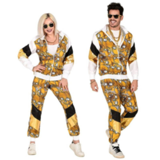 80-talls Hodeskalle Grilldress Kostyme Gull