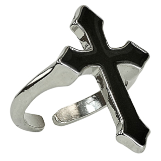 Gotisk Kors Ring Svart