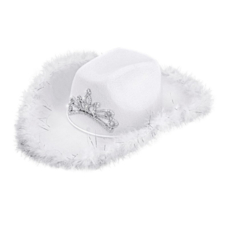 Tiara Cowboyhatt Hvit