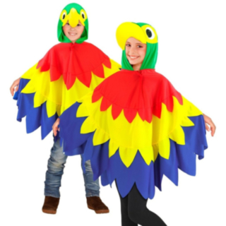 Papegøye Poncho Barnekostyme