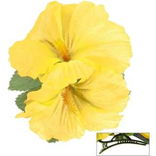 Hibiskusblomst Hårklype Gul