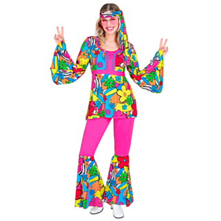 Flower Power Hippie Kostyme Rosa