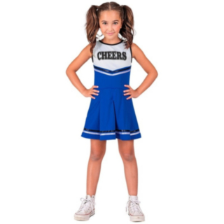 College Cheerleader Barnekostyme Blå