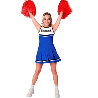 Amerikansk Cheerleader Kostyme Blå