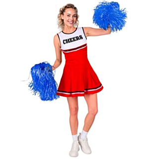 Amerikansk Cheerleader Kostyme Rød