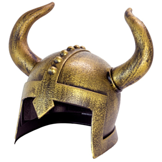 Vikinghjelm med Horn Bronse og Gull