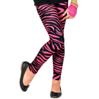 Stripete Sebra Barneleggings Rosa