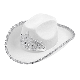 Tiara Cowboyhatt Hvit