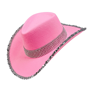 Glitter Cowboyhatt Rosa