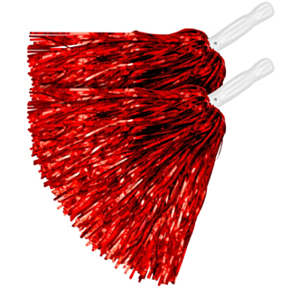 Metalliske Cheerleader Pom Poms Rød