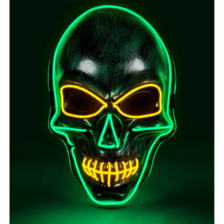 Hodeskalle LED Maske Grønn