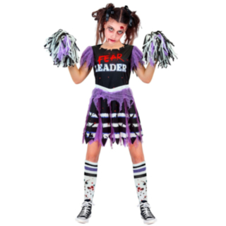 Zombie Cheerleader Barnekostyme Lilla