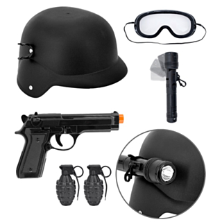 SWAT Barn Kostymesett Svart