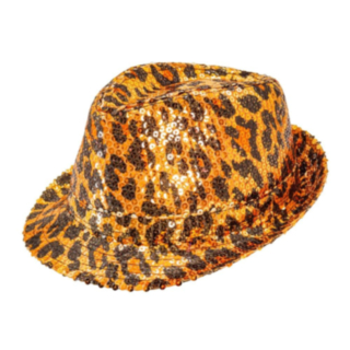 Leopardmønster Fedora Hatt