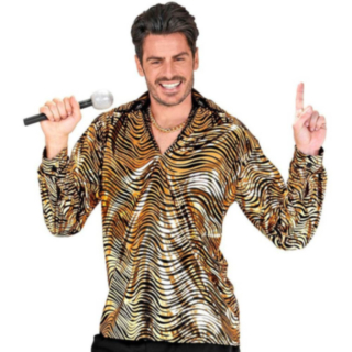 Stripete Disco Fever Skjorte Gull
