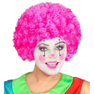 Afro Klovneparykk Rosa
