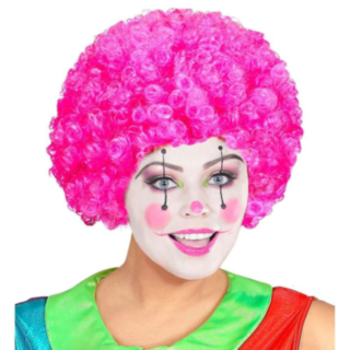 Afro Klovneparykk Rosa
