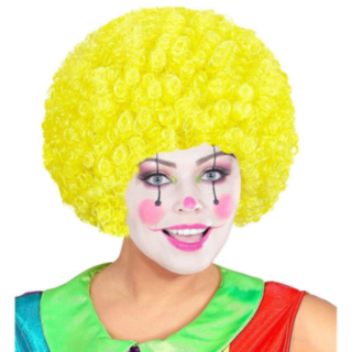 Afro Klovneparykk Gul