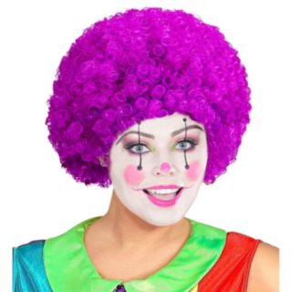 Afro Klovneparykk Lilla