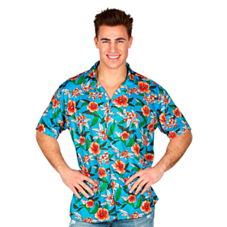 Hawaiiskjorte Blå Blomster